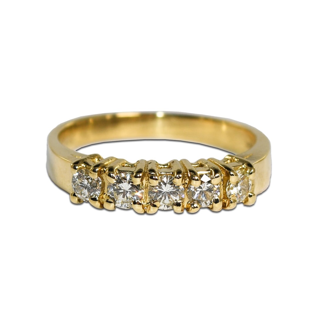 14K Yellow Gold Diamond Band Ring 0.50ct G-H VS Size 7.5 (1 of 8)