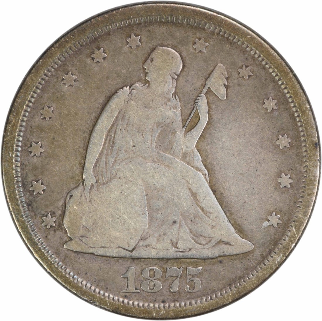 1875-S Twenty Cent Silver Coin VG Uncertified San Francisco Mint (1 of 2)