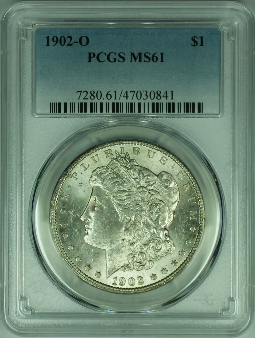 1902-O Morgan Silver Dollar Coin PCGS MS61 Uncirculated Silver: 1902-O Morgan Silver Dollar Coin PCGS MS61 Uncirculated Silver This 1902-O Morgan Silver Dollar Coin is a remarkable addition to any numismatic collection. Graded MS 61 by PCGS, it showcases the beaut
