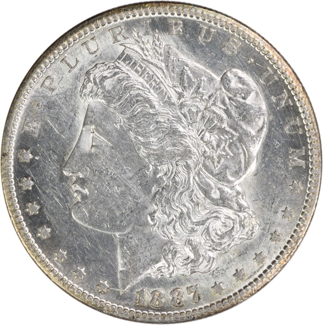 AU Grade 1887 San Francisco Morgan Dollar Uncertified 90 Percent Silver Coin (1 of 2)