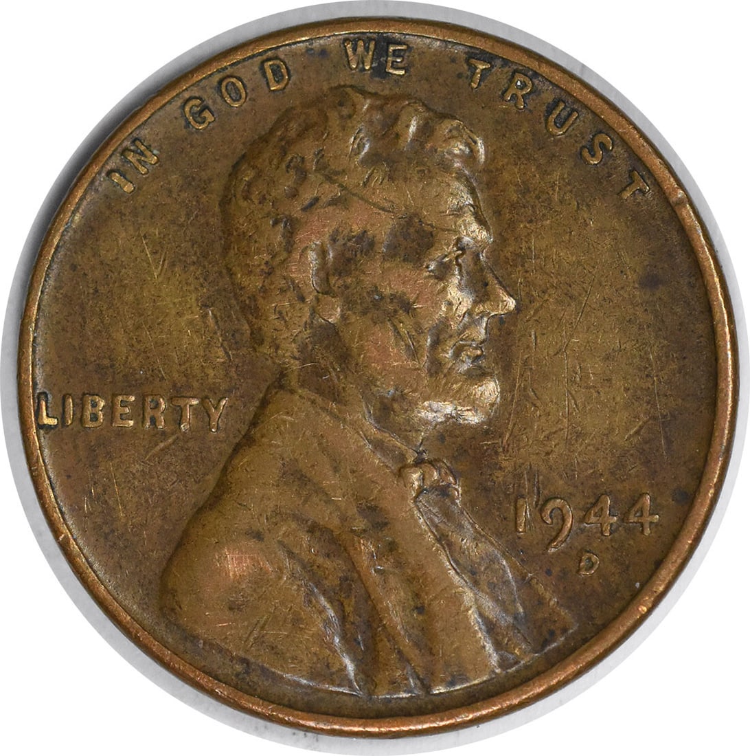 1944-D/S Lincoln Wheat Cent OMM 1 VF Uncertified Copper Coin (1 of 2)