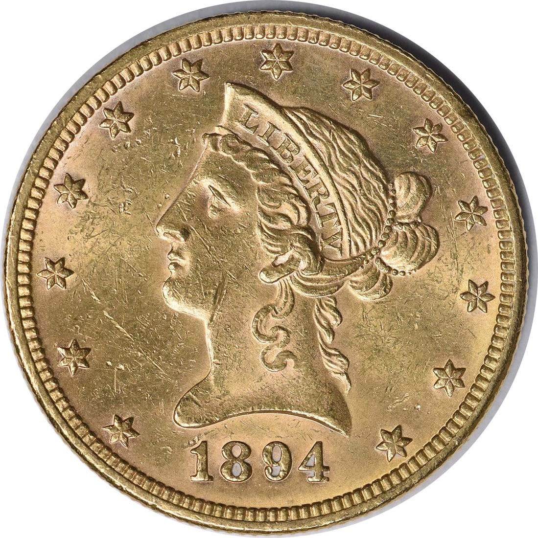 1894 $10 Gold Liberty Head Uncertified Coin Pre-1933: 1894 $10 Gold Liberty Head Uncertified Coin Pre-1933 This 1894 $10 Gold Liberty Head coin is a stunning example of pre-1933 American gold coinage. It is in uncirculated condition, showcasing its prist