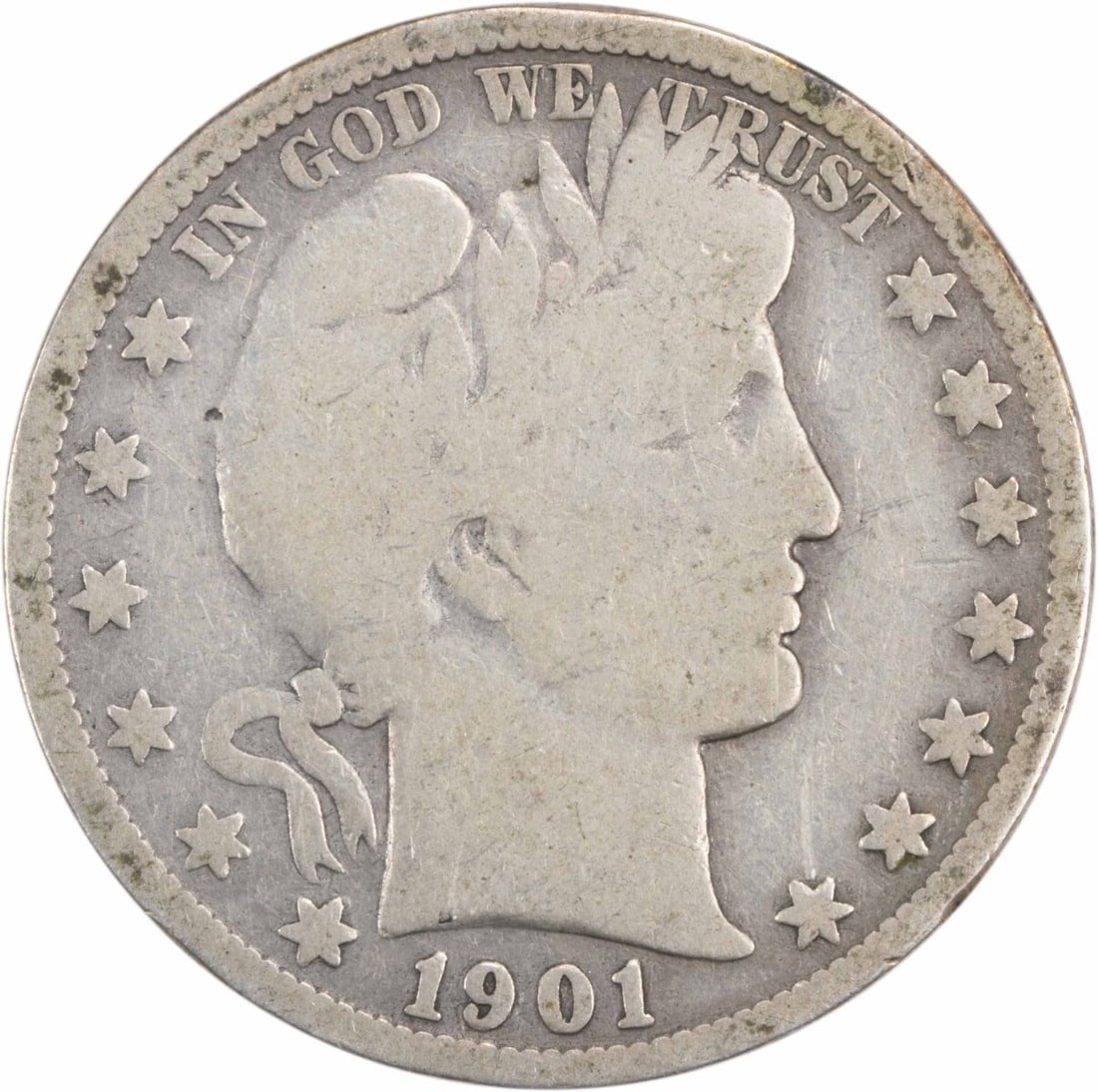 1901-S Barber Silver Half Dollar 50C Uncertified San Francisco Coin (1 of 2)