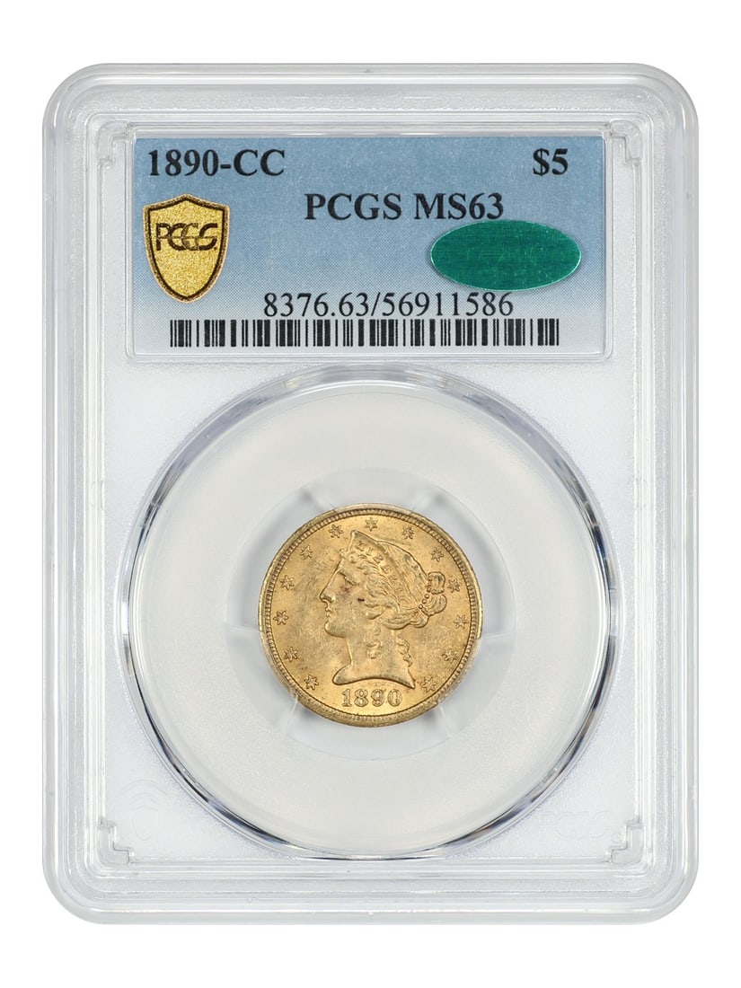 Carson City 1890 Liberty Head $5 Gold Coin PCGS CAC MS63 (1 of 4)