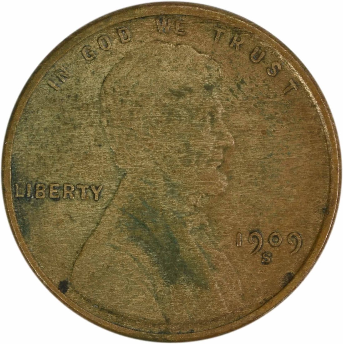 1909-S Lincoln Wheat Cent VF Copper Coin Uncertified (1 of 2)