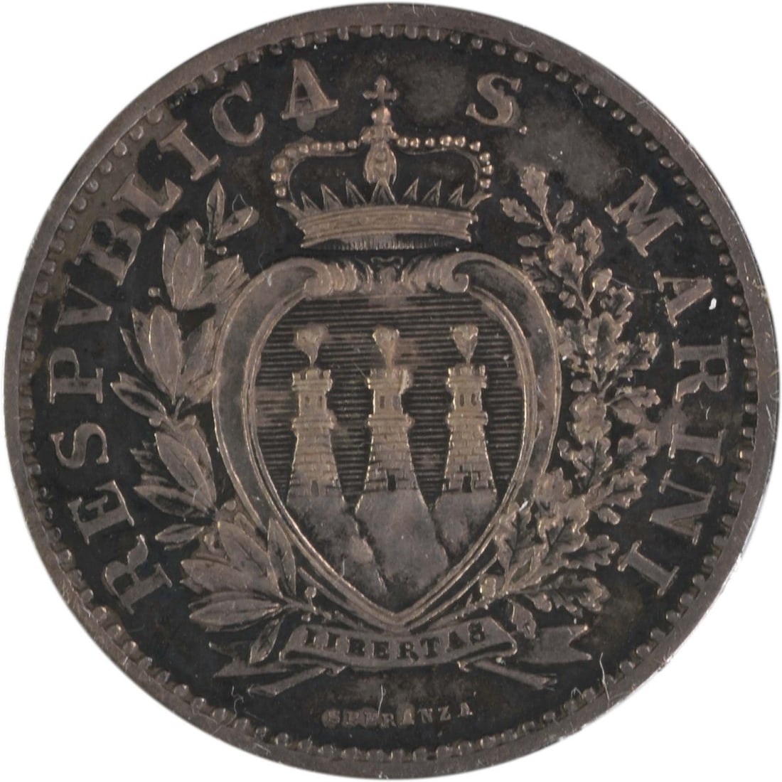 1898 San Marino 1 Lira Coin KM4 Silver AU Uncertified (1 of 2)