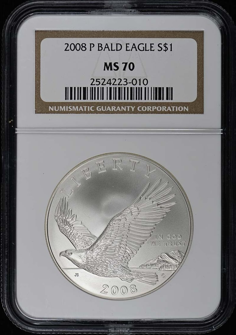 2008 P Bald Eagle S$1 NGC MS70 Uncirculated Coin (1 of 2)