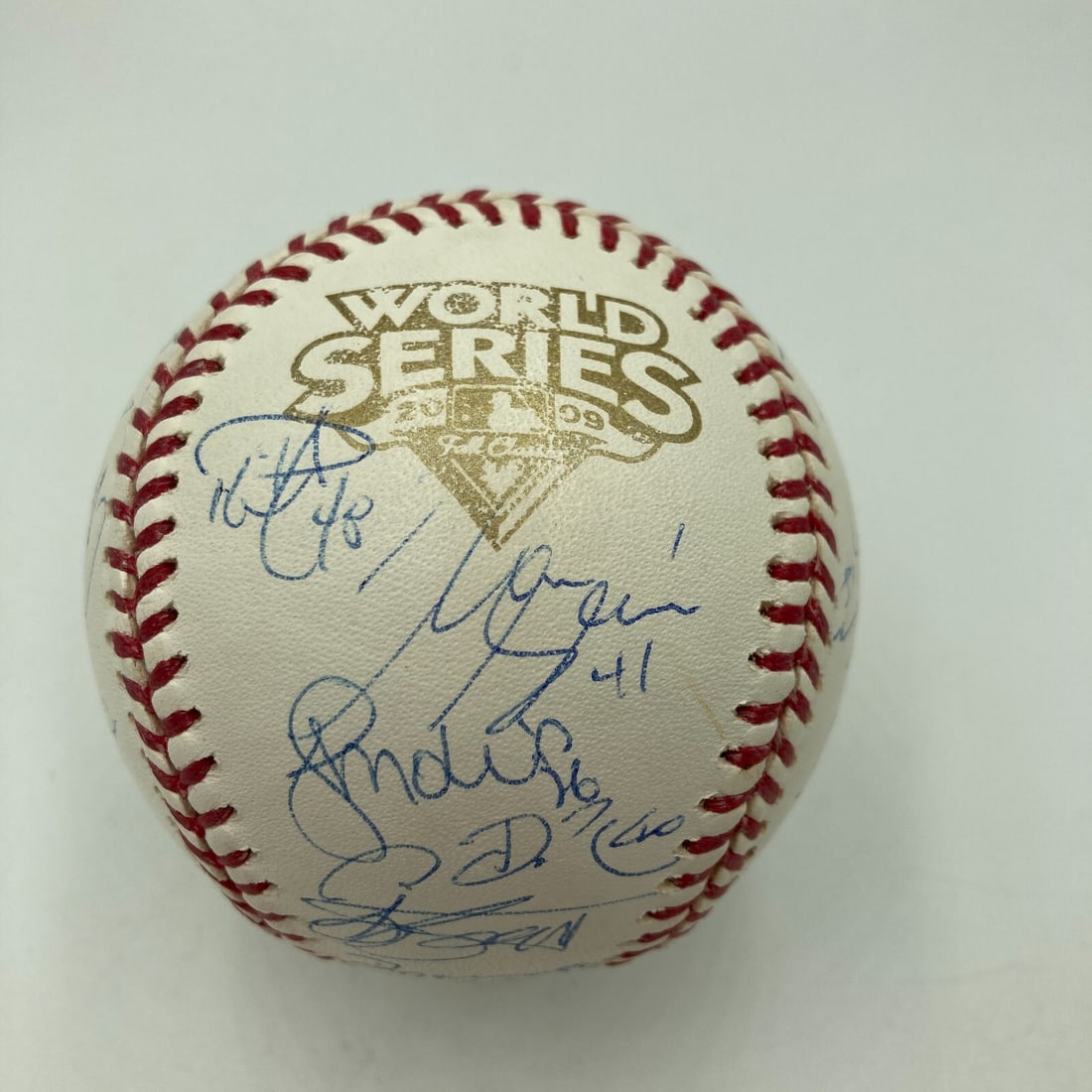 2009 Yankees Signed World Series Baseball with Jeter Rivera COA (1 of 13)