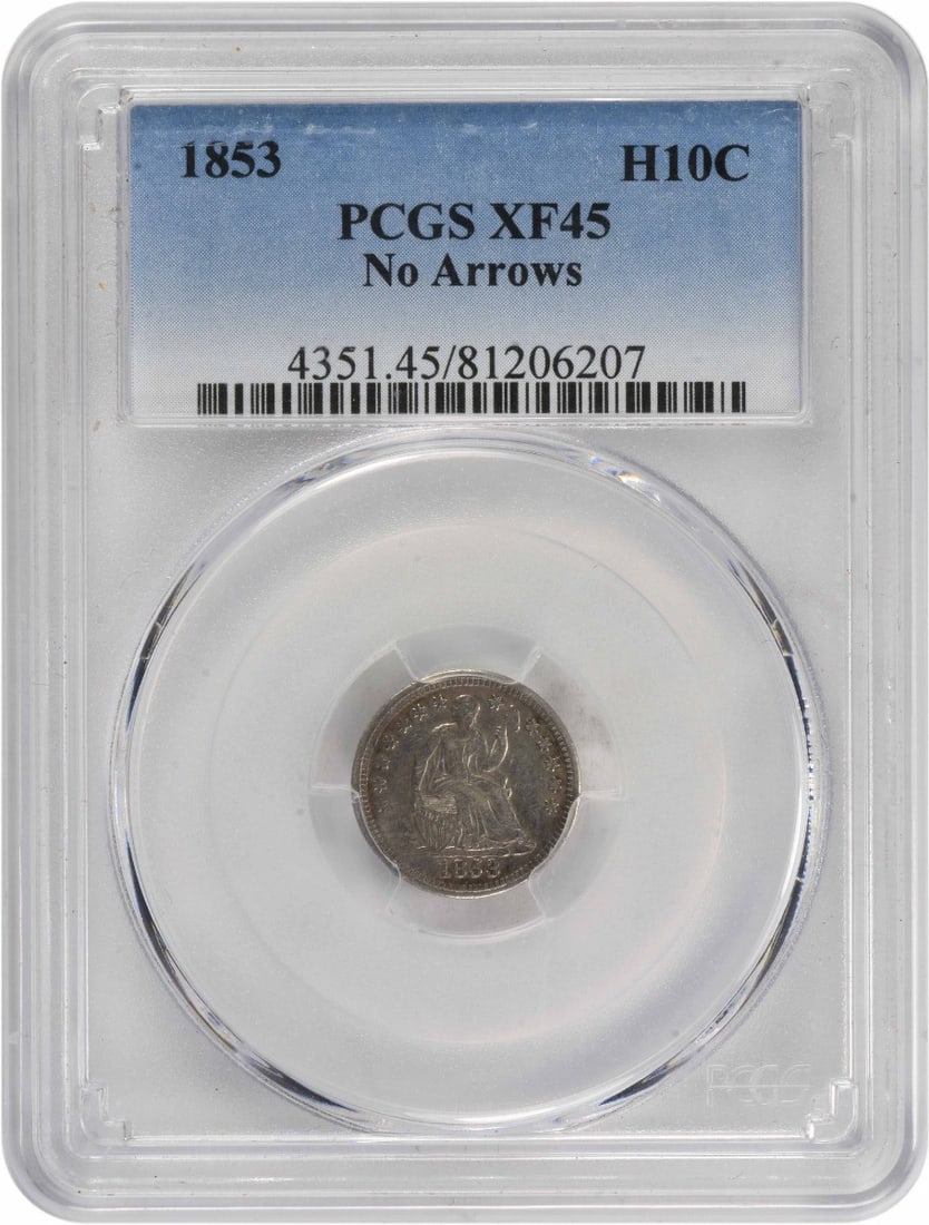 1853 Liberty Seated Half Dime Silver PCGS Certified XF (1 of 4)
