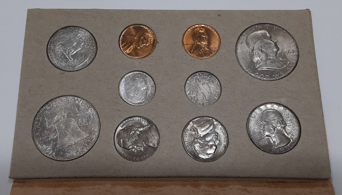 1956 P&D Uncirculated Coin Set 18 Pieces Silver Toning (1 of 5)