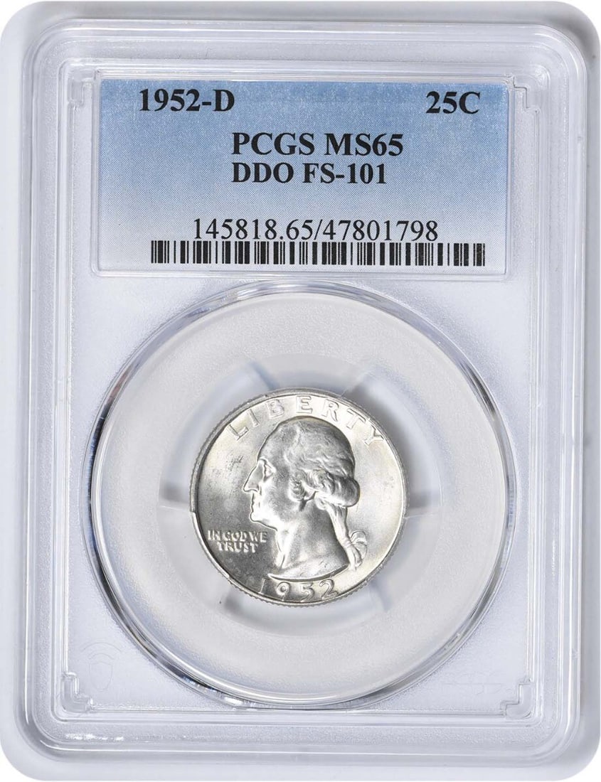 1952-D Washington Quarter DDO FS-101 MS65 Certified PCGS Silver (1 of 4)