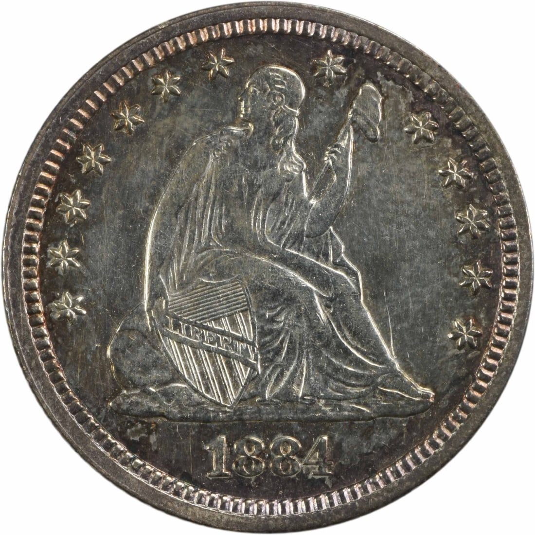 1884 Liberty Seated Silver Quarter AU 90% Silver Rare Coin (1 of 2)