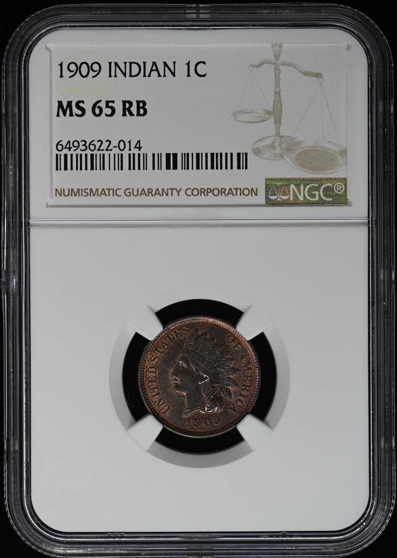 1909 NGC MS65RB Bronze Indian Cent Uncirculated (1 of 4)