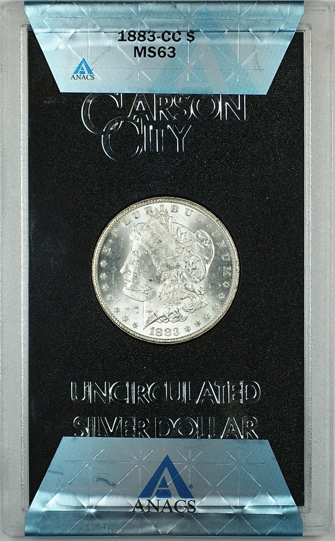 1883-CC Morgan Silver Dollar ANACS MS-63 GSA Coin with Box and COA (1 of 5)