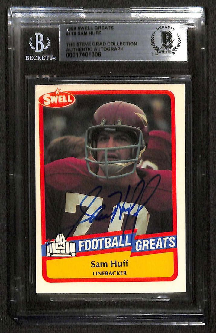 Sam Huff New York Giants 1989 Swell Greats #118 Signed Card Beckett Authenticated (1 of 1)