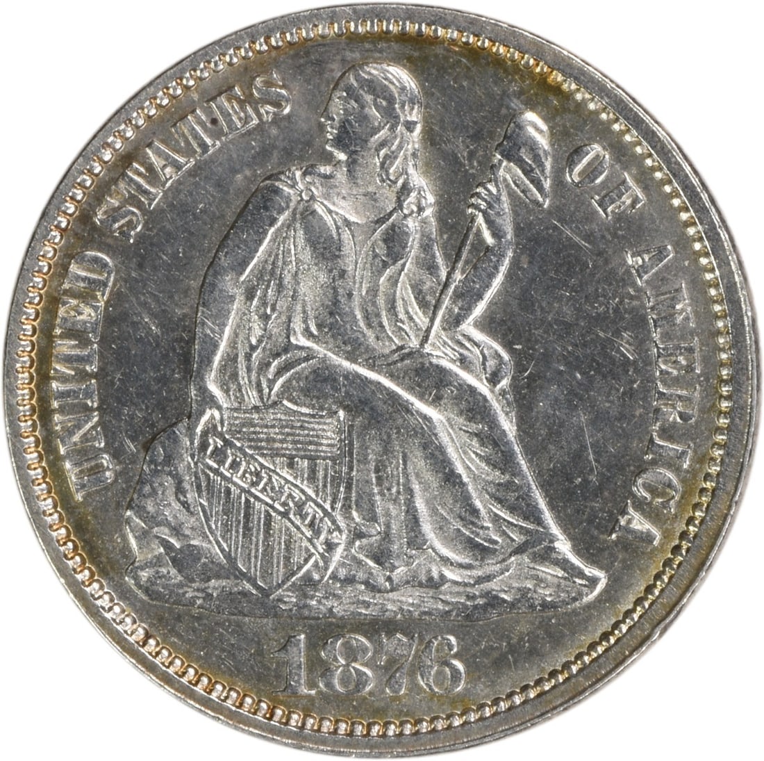 1876 Liberty Seated Silver Dime Uncertified BU #307 (1 of 2)