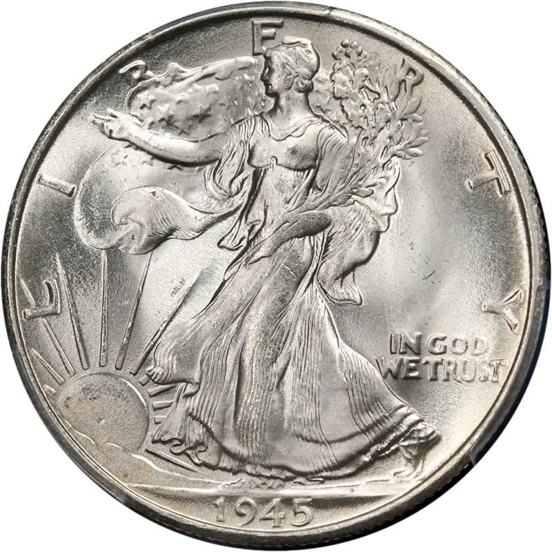 1945-S Walking Liberty Half Dollar PCGS MS66 Uncirculated Gem (1 of 4)