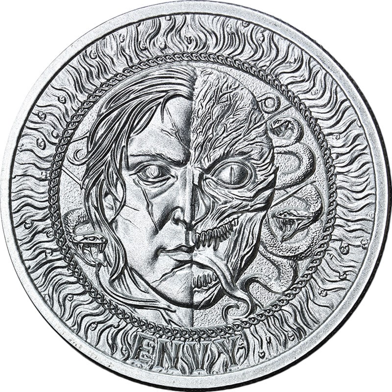 Seven Deadly Sins Envy 2025 Silver 1 oz Round by Intaglio Mint OGP COA (1 of 2)