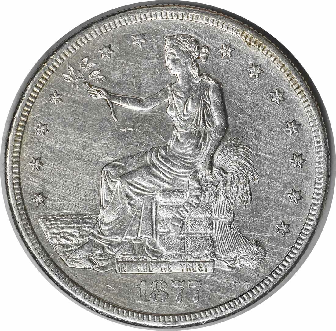 1877-S Trade Silver Dollar 90% Silver by William Barber (1 of 2)
