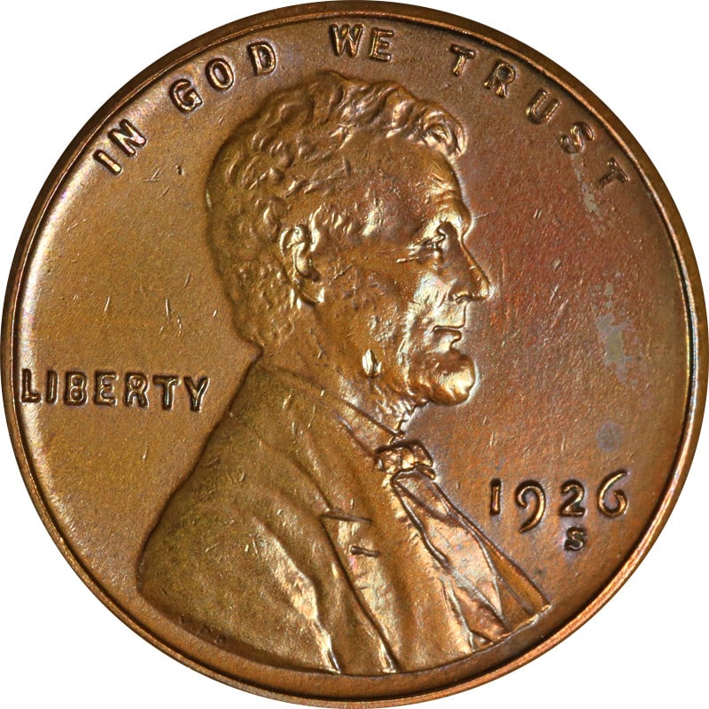 1926 San Francisco Mint Lincoln Copper Cent Whizzed Example (1 of 2)