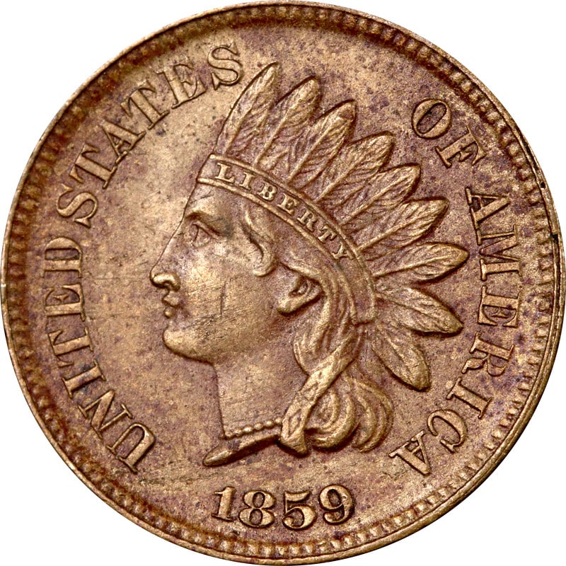 1859 Copper Indian Head One Cent Coin (1 of 2)