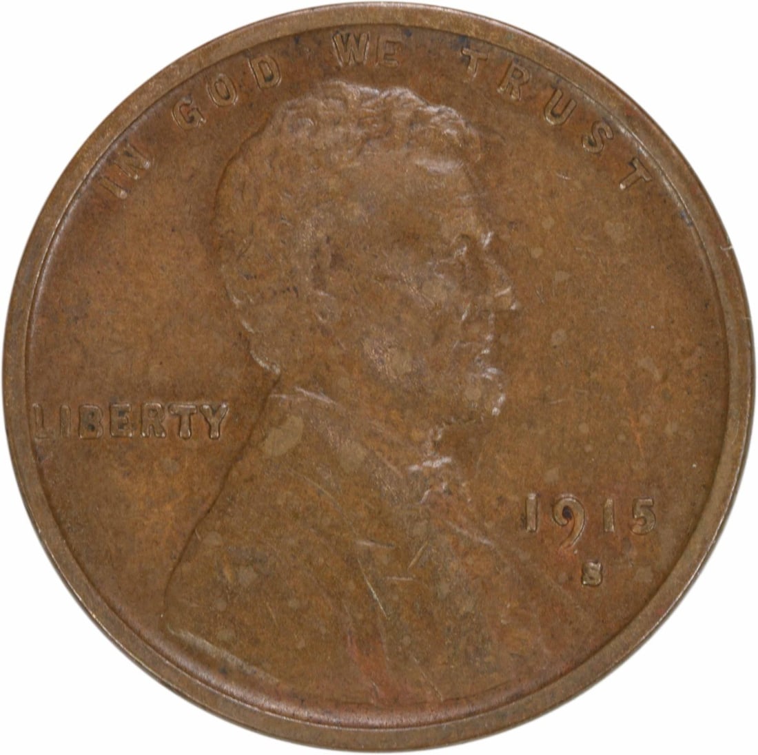 1915-S Lincoln Wheat Cent EF Uncertified Copper Coin (1 of 2)