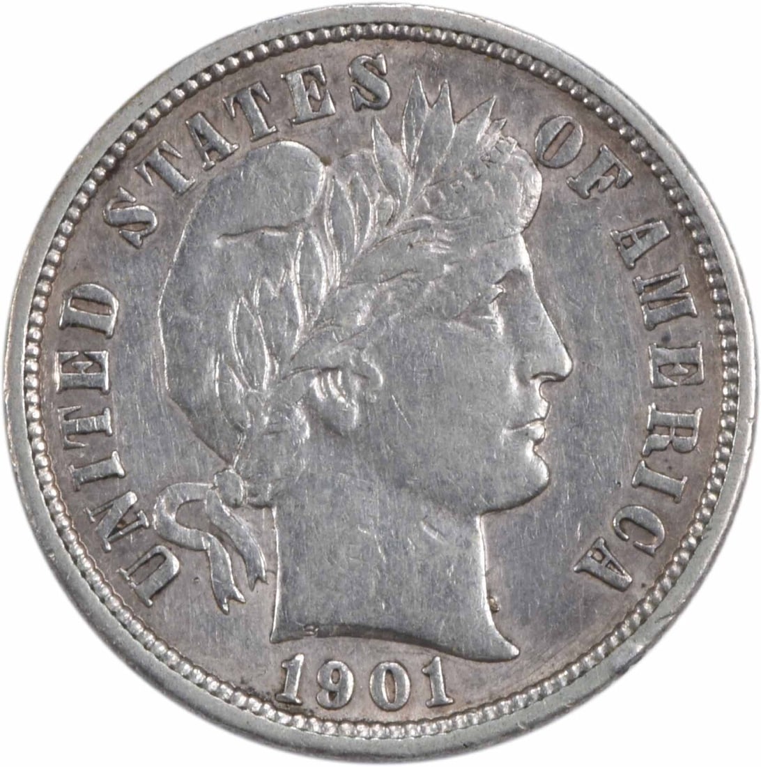 1901-O Barber Silver Dime AU Uncertified 10C New Orleans (1 of 2)