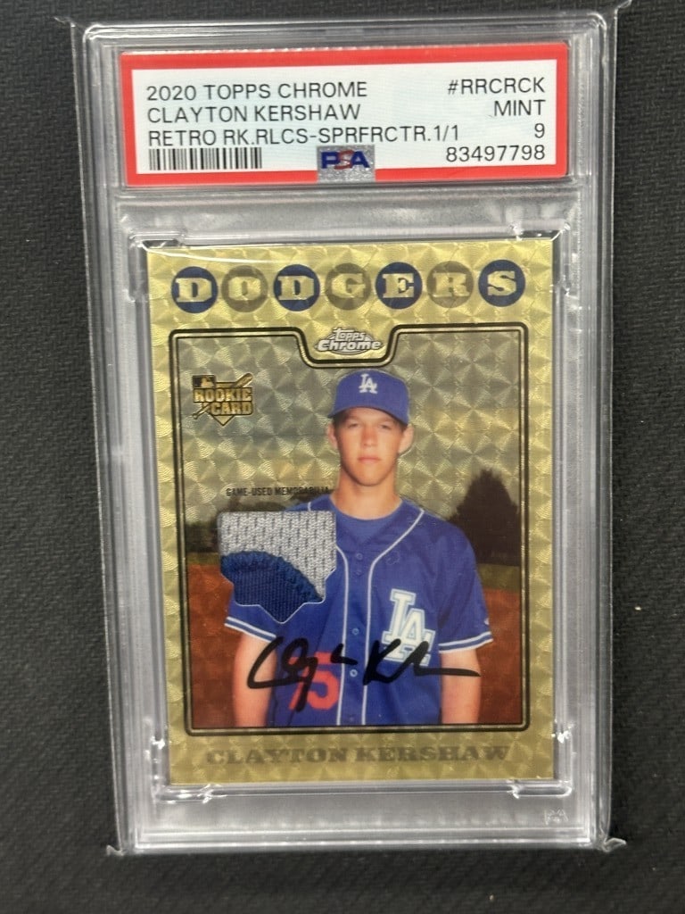 Clayton Kershaw 2020 Topps Chrome Rookie Relic Superfractor PSA 9 (1 of 2)