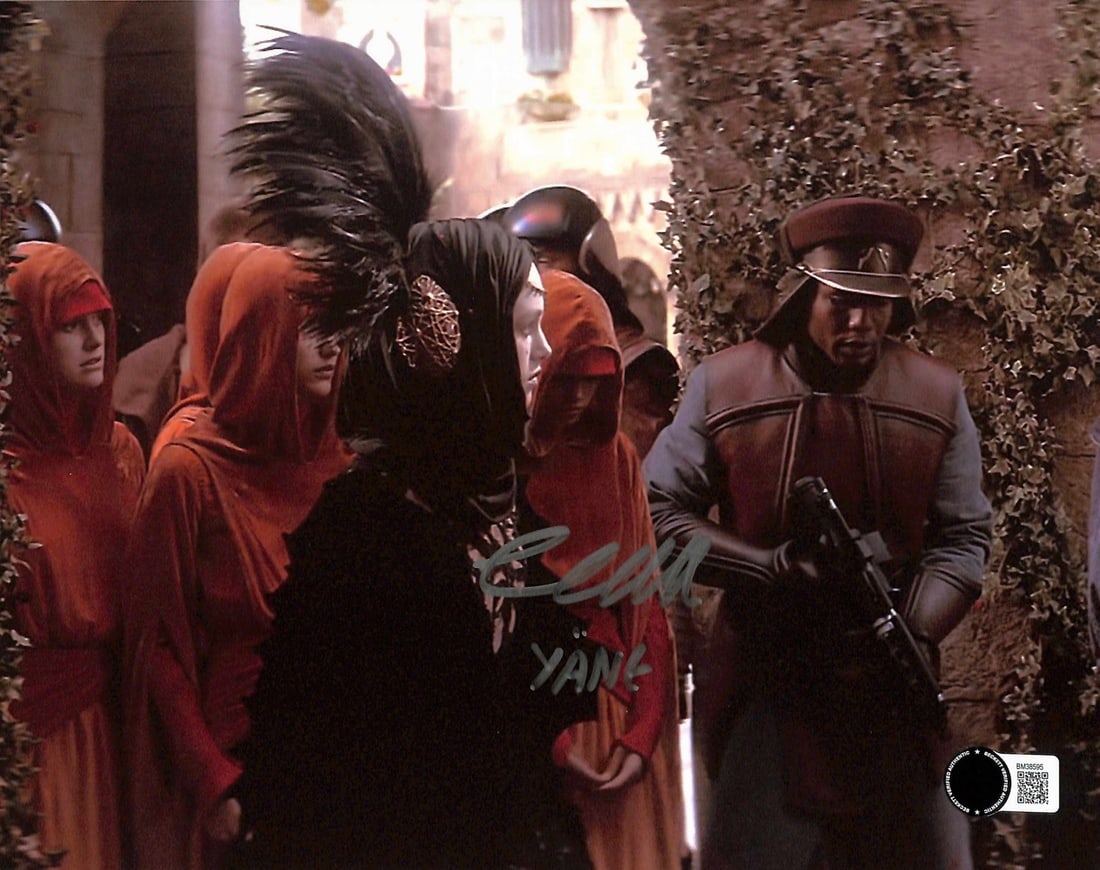 Candice Orwell Signed 8x10 Star Wars Yane Photo Beckett Certified: Candice Orwell Signed 8x10 Star Wars Yane Photo Beckett Certified This is an autographed 8x10 photograph of Candice Orwell, who portrayed "Yane" in the iconic film Star Wars: The Phantom Menace. The s