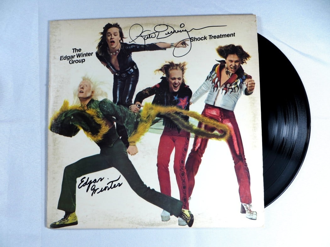 Edgar Winter Rick Derringer Dual Signed Album Cover JSA Authenticated (1 of 4)