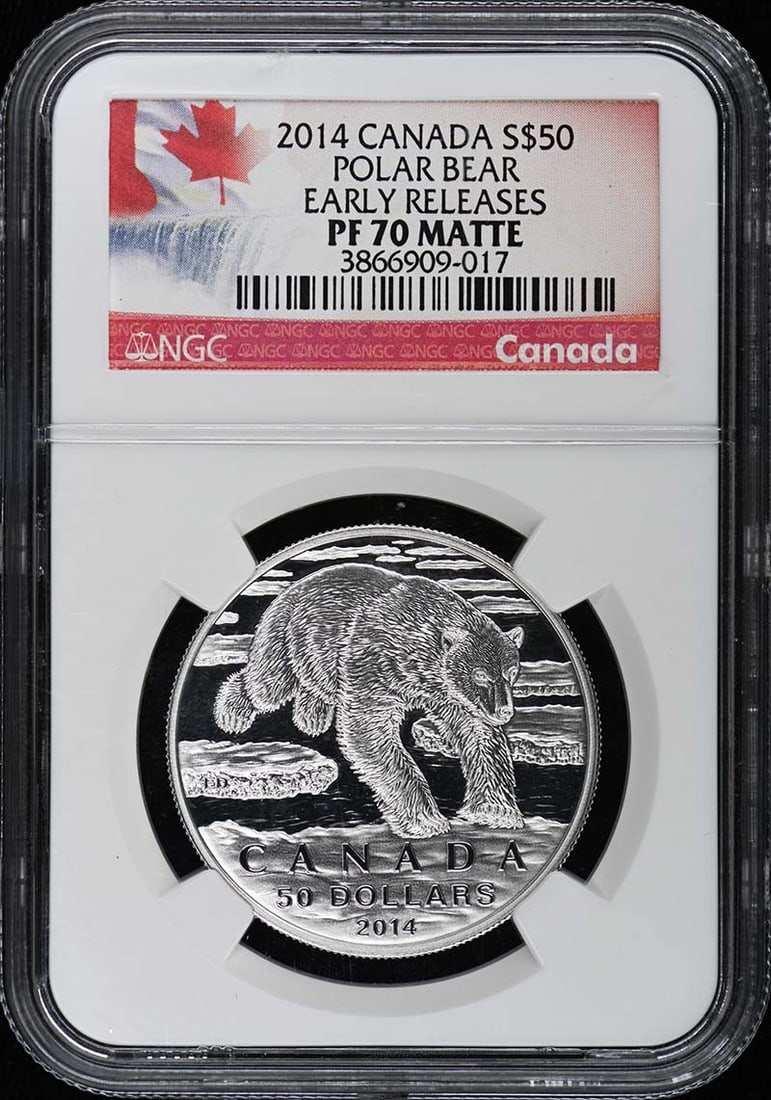 2014 Canada Polar Bear S$50 NGC PR70 Early Release Coin (1 of 2)