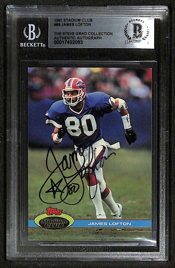 James Lofton Signed 1991 Stadium Club Card Beckett Authenticated (1 of 1)