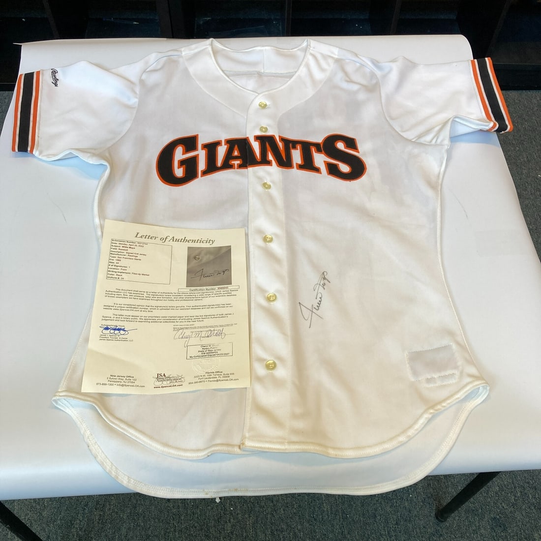 Willie Mays Signed 1989 San Francisco Giants Jersey PSA COA (1 of 11)