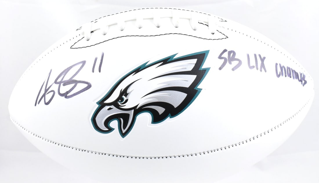 AJ Brown Signed Philadelphia Eagles Football SB Champs Beckett COA (1 of 4)