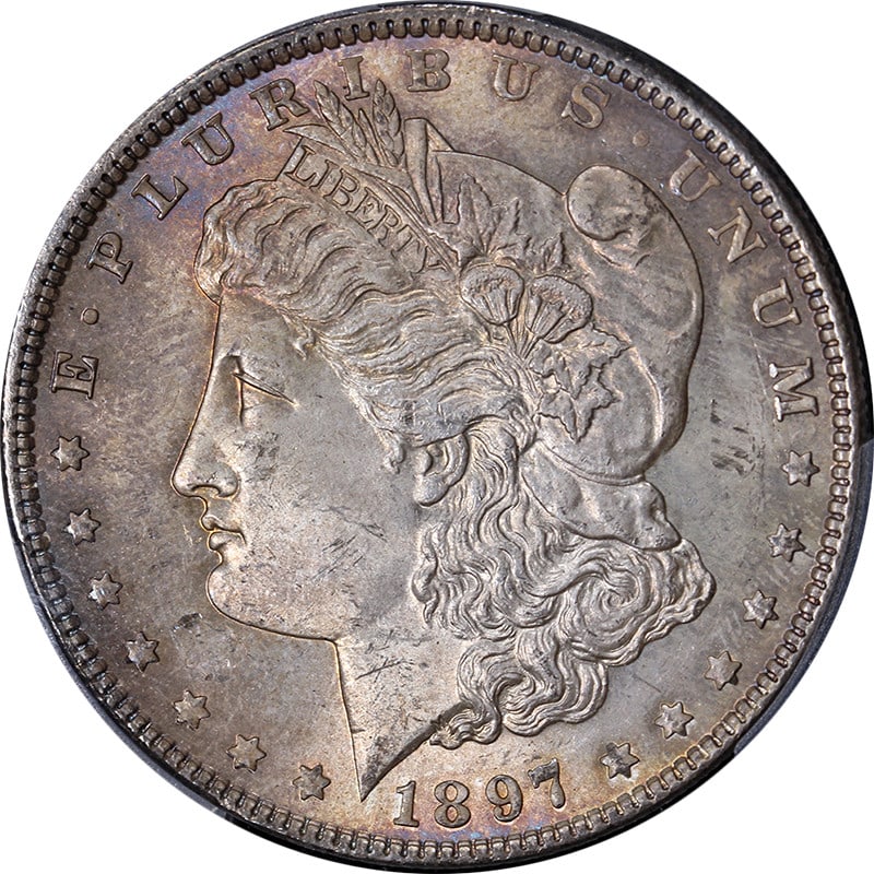 1897-P Morgan Silver Dollar PCGS MS63 Silver Coin with Nice Luster (1 of 4)