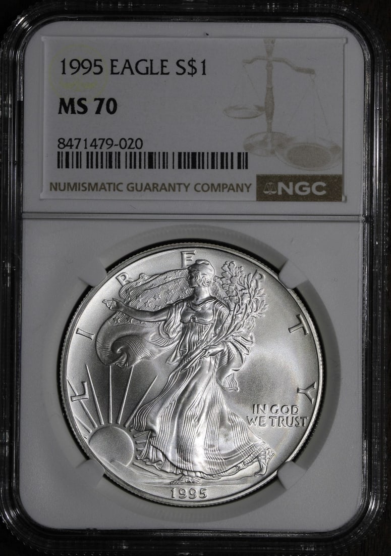 1995 American Silver Eagle 1 oz MS70 NGC Certified Coin (1 of 2)