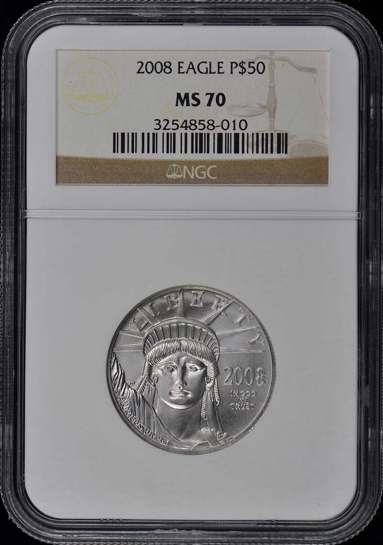 2008 Platinum Eagle P$50 Coin NGC MS70 Certified (1 of 2)