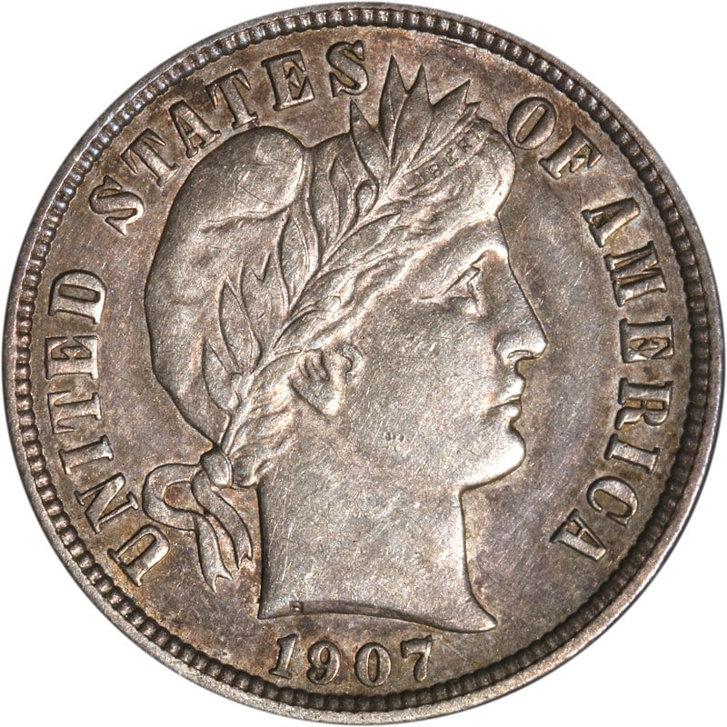 1907-D Barber Dime Silver Circulated Coin (1 of 2)