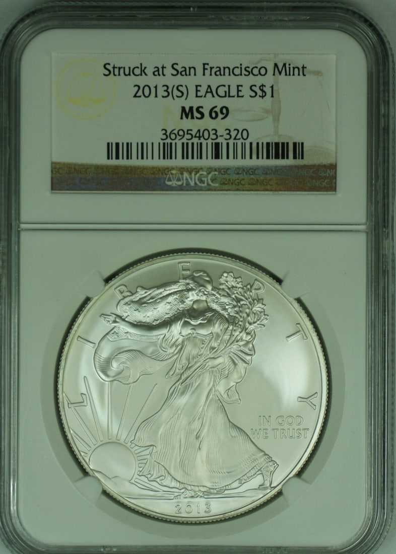2013-S American Silver Eagle $1 Coin NGC MS69 Uncirculated (1 of 2)