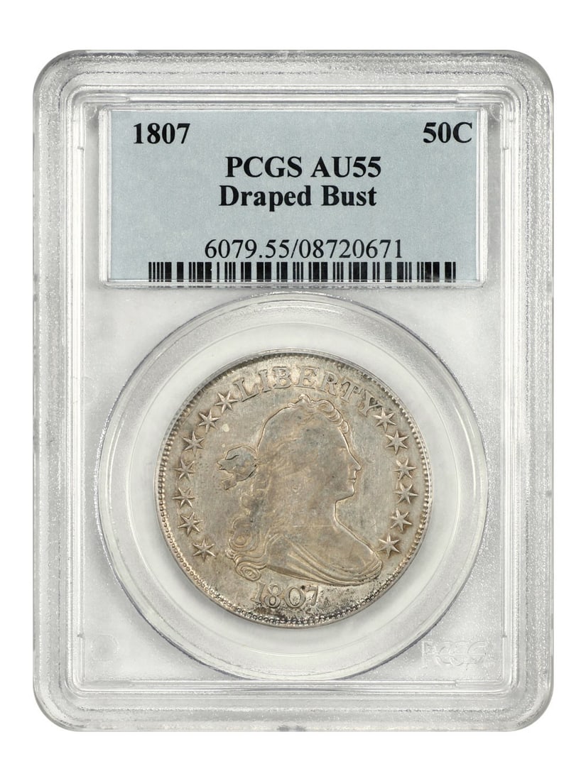 1807 Draped Bust Half Dollar 50C PCGS AU55 Early US Type Coin (1 of 4)