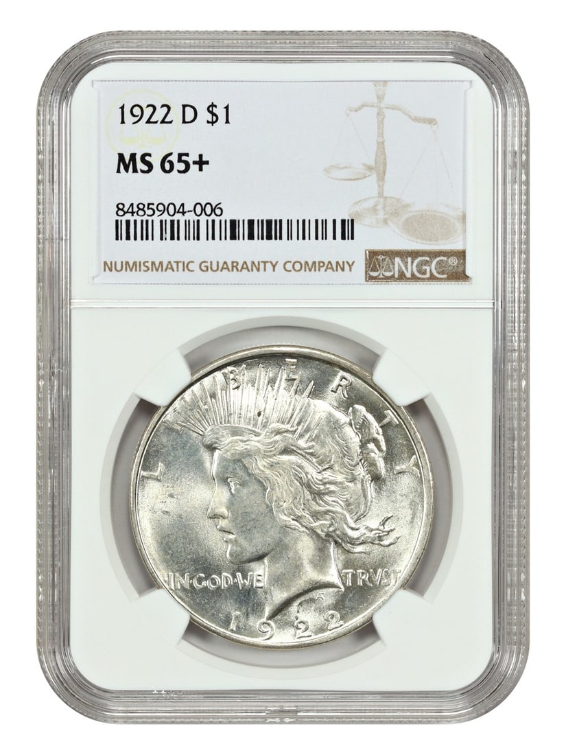 1922-D Peace Dollar NGC MS65+ Uncirculated Coin (1 of 4)