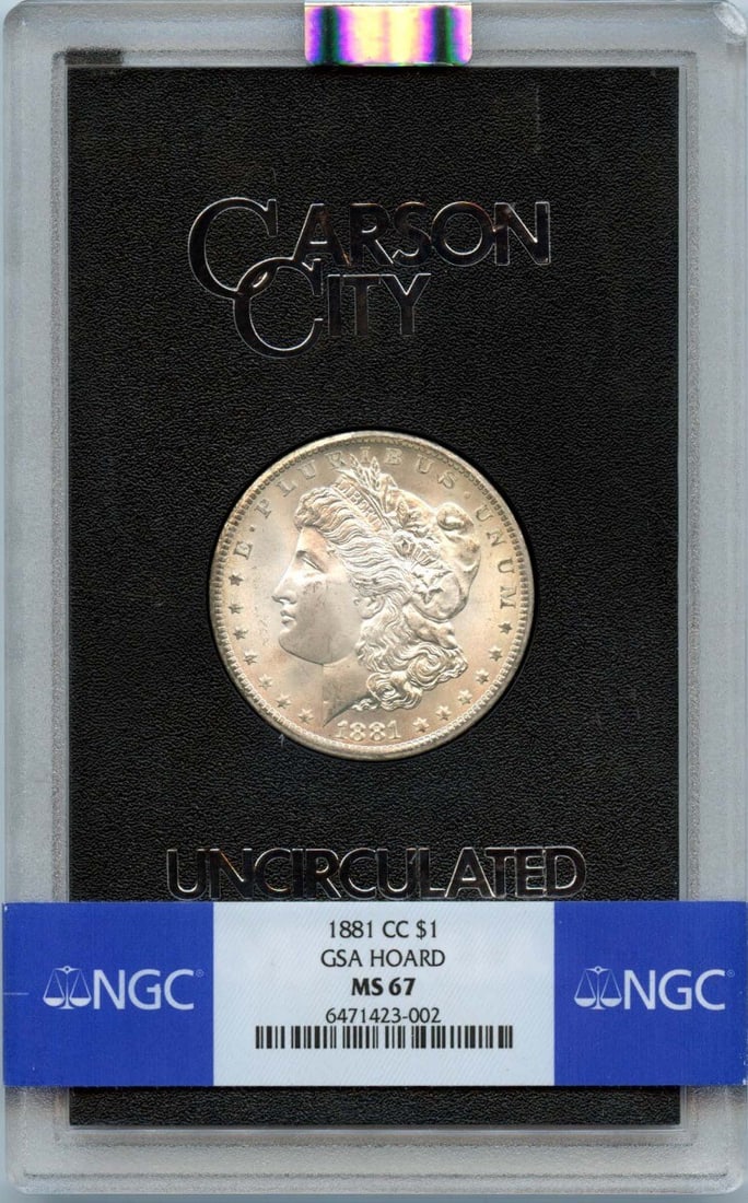 1881-CC Morgan Dollar GSA Hoard NGC MS67 Uncirculated (1 of 2)