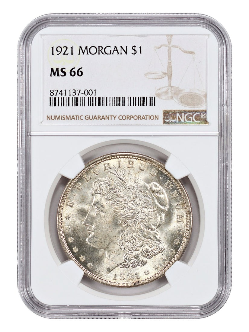 1921 Morgan Dollar $1 NGC MS66 Uncirculated Philadelphia Mint (1 of 4)