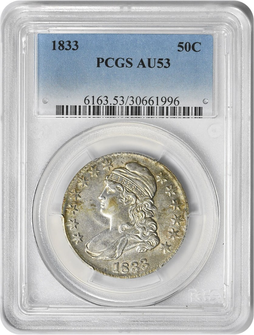 1833 Bust Silver Half Dollar AU53 PCGS John Reich Design (1 of 2)