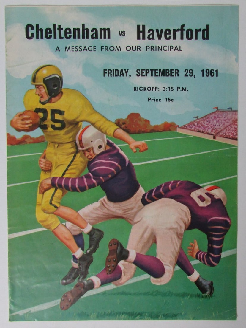 1961 Cheltenham vs Haverford Football Program Reggie Jackson HOF Original (1 of 4)