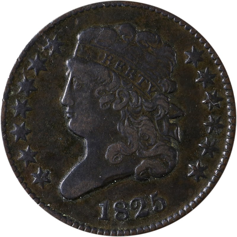 1825 Circulated Half Cent Copper Coin Uncertified (1 of 2)