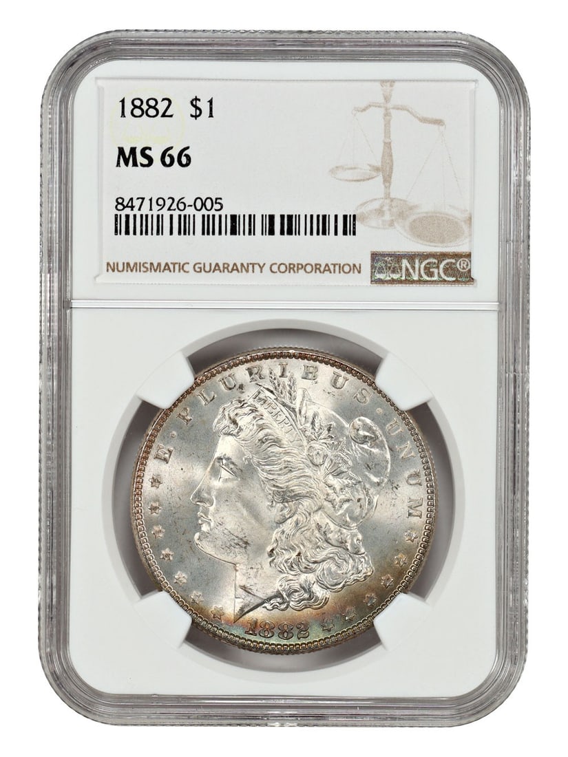 1882 MS66 Crescent Toned Silver Dollar Graded by NGC (1 of 4)
