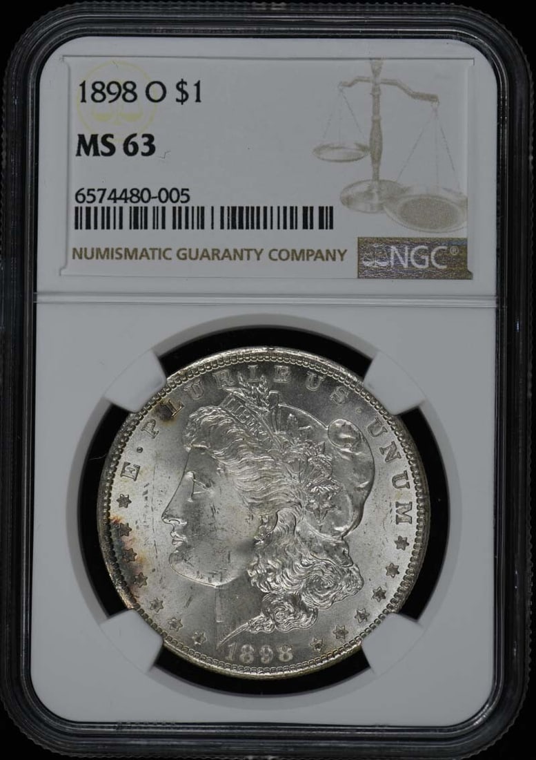 1898-O NGC MS63 Morgan Dollar Uncirculated New Orleans Coin (1 of 2)