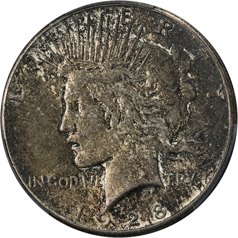 1928-P Peace Dollar PCGS AU58 Key Date Silver Coin (1 of 4)