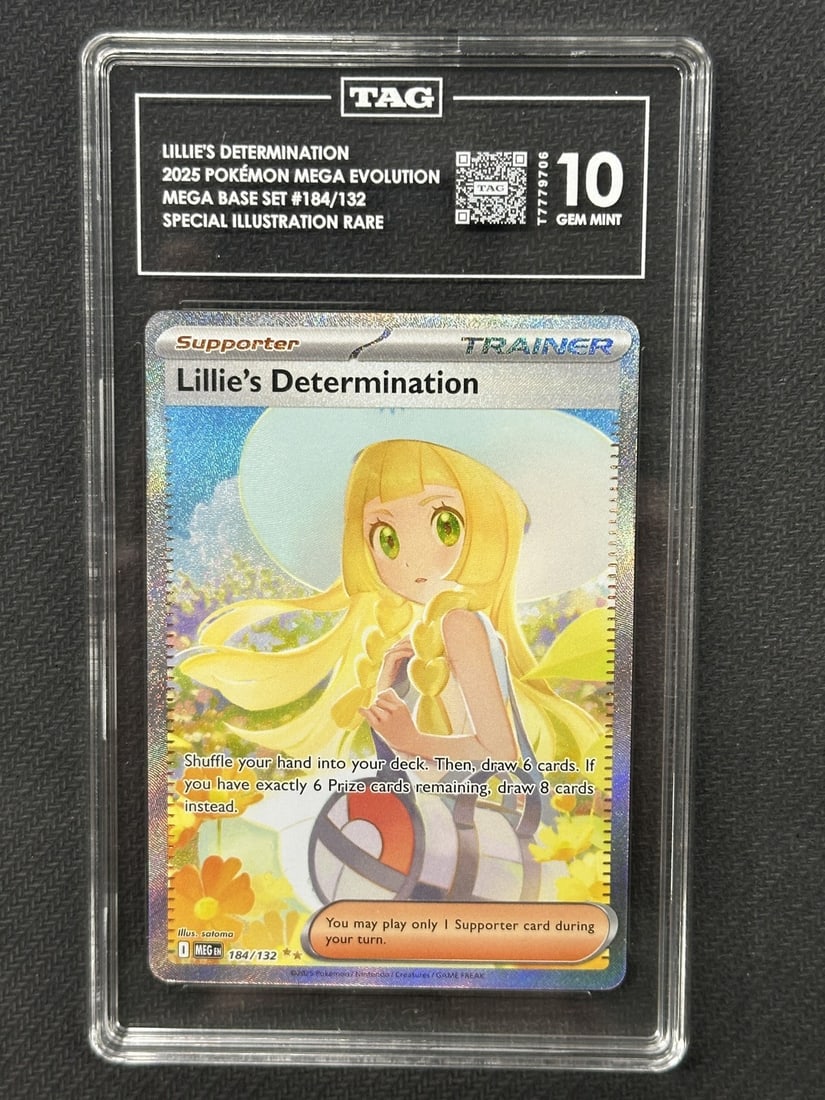 Lillie's Determination Pokemon Mega Evolution TAG 10 Card #184/132 (1 of 2)